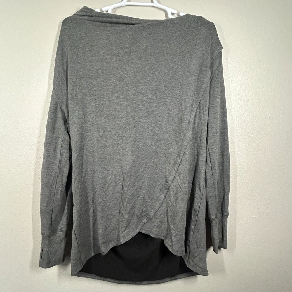 Crane Womens XL Gray Wrap Pullover‎ Sweater Long Sleeve Modal Cowl Neck NWT